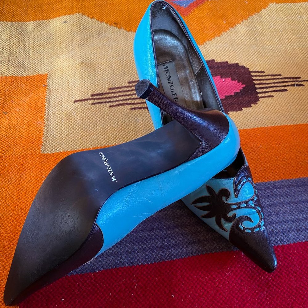 Blue and Brown Pumps